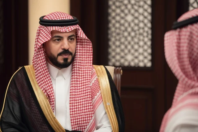 رجل سعودي بالبشت التقليدي والشماغ الرسمي رجل سعودي بالبشت التقليدي والشماغ الرسمي