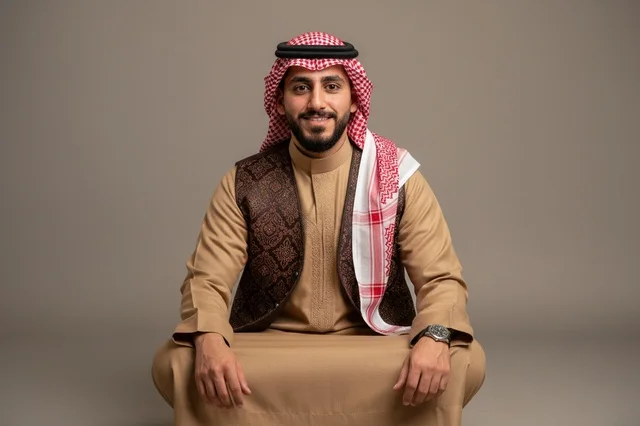 رجل سعودي بالزي التقليدي والثوب والسديري رجل سعودي بالزي التقليدي والثوب والسديري