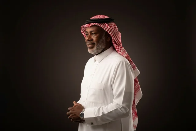 Senior Saudi Man in Traditional Thobe and Shemagh