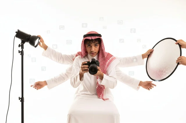 Saudi Photographer with Professional Camera and Studio Gear