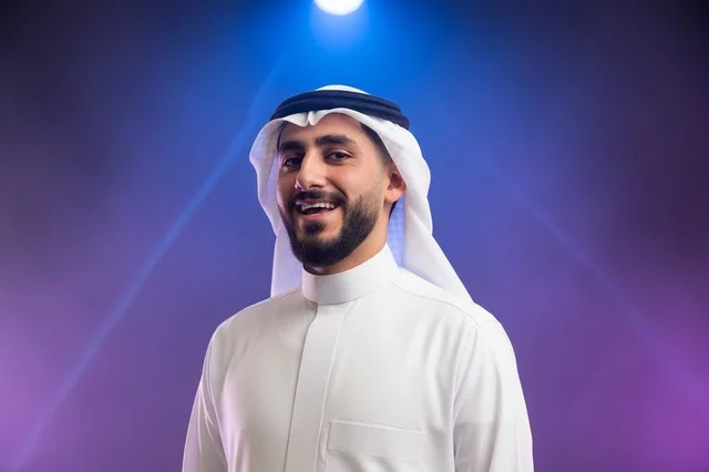 Smiling Saudi Man in Traditional Dress Studio Portrait
