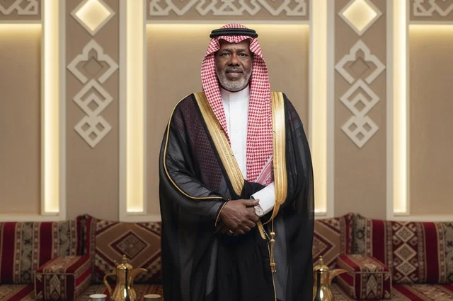 Saudi Man in Traditional Bisht and Shemagh Portrait