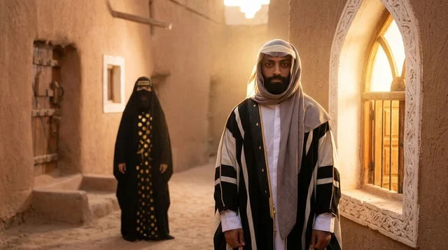Emirati Man in Traditional Dress at Heritage Village