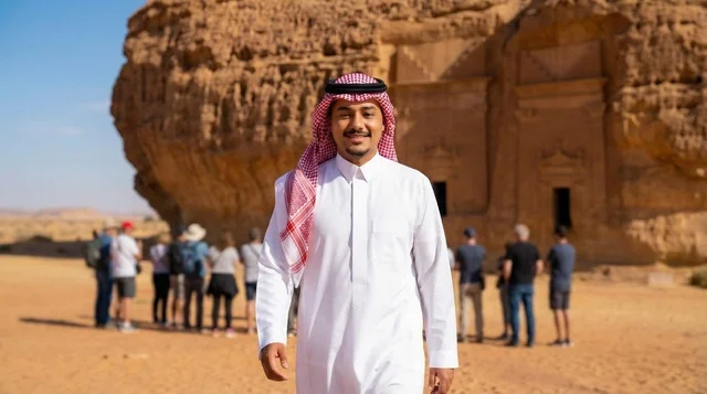 Saudi Man at Hegra AlUla Heritage Site