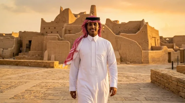 Saudi Man at At-Turaif Historical District Diriyah Saudi Man at At-Turaif Historical District Diriyah