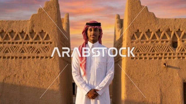 A Saudi man in the historic Al-Turaif neighborhood in Diriyah.