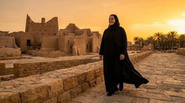 Saudi Woman at Al-Turaif Diriyah Heritage Site