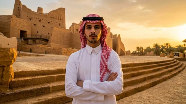 Saudi Man at At-Turaif Diriyah Heritage Site