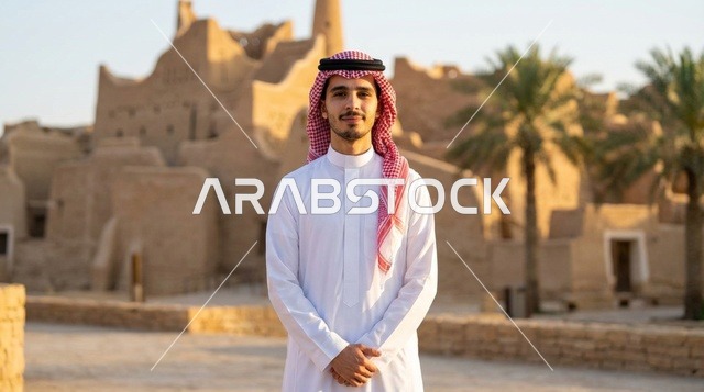 رجل سعودي في حي الطريف التاريخي بالدرعية