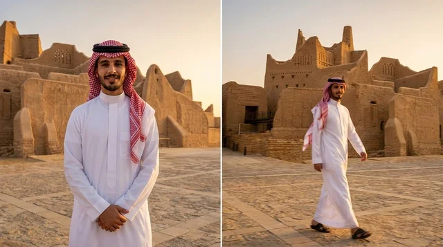 Saudi Man at Al-Turaif Diriyah Heritage Site