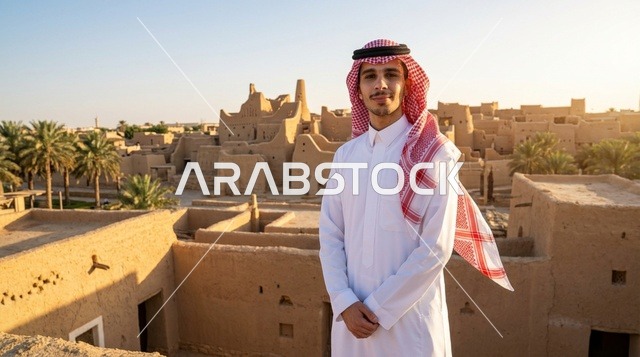 شاب سعودي في حي الطريف التاريخي بالدرعية