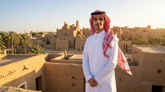 Saudi Man at Diriyah Historic At-Turaif District