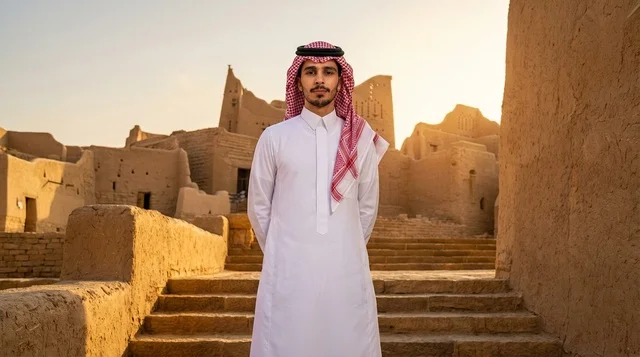 Saudi Man at Diriyah At-Turaif Heritage Site