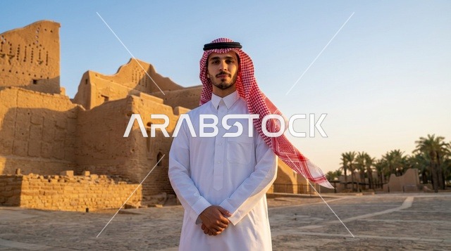 رجل سعودي في حي الطريف التاريخي بالدرعية