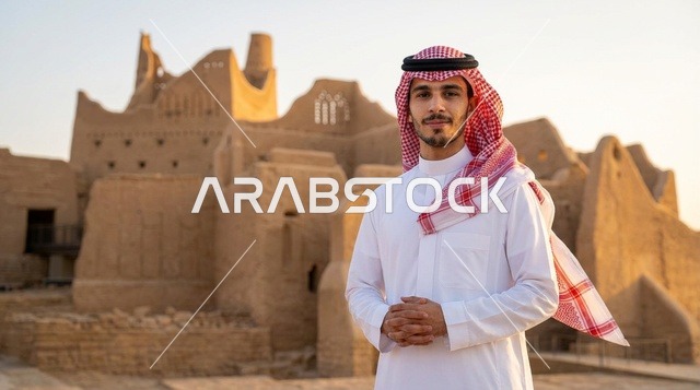 رجل سعودي في حي الطريف التاريخي بالدرعية