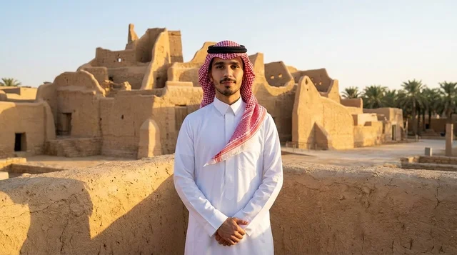 Saudi Man at At-Turaif District Diriyah Heritage Site