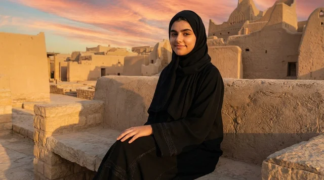 Saudi Woman at At-Turaif Diriyah Heritage Site