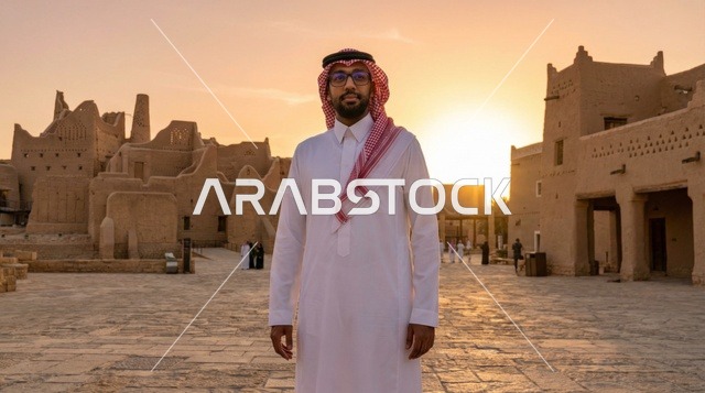 رجل سعودي في حي الطريف التاريخي بالدرعية