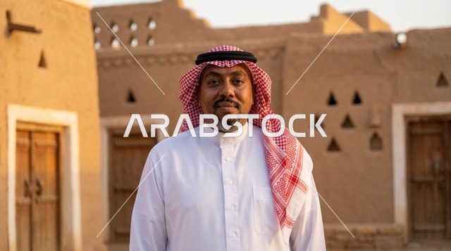 رجل سعودي في حي الطريف التاريخي بالدرعية