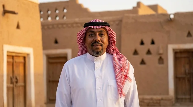 رجل سعودي في حي الطريف التاريخي بالدرعية