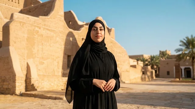 Saudi Woman at At-Turaif District Diriyah Riyadh