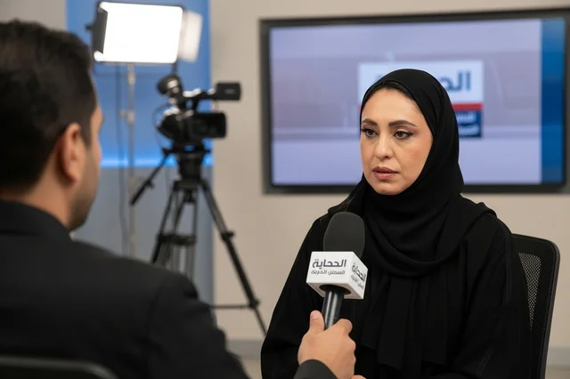 Emirati Woman Interviewed in Professional TV Studio
