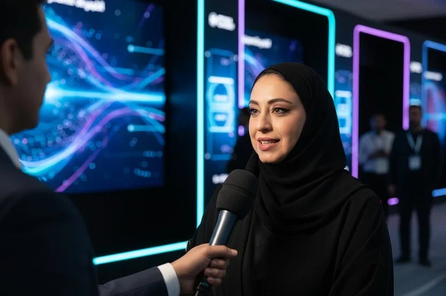 Emirati Businesswoman Interview at Technology Expo