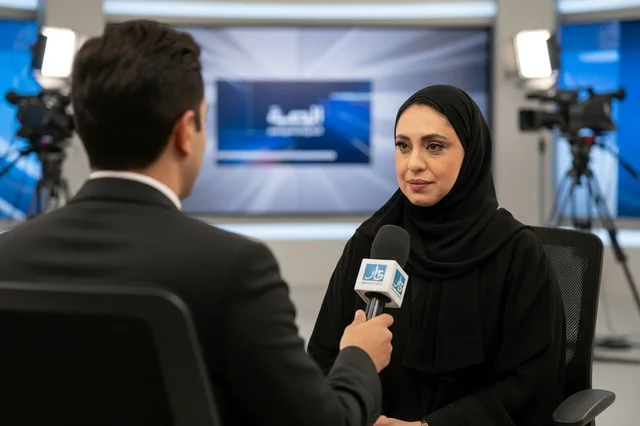 Emirati Woman TV Studio Media Interview