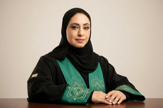 Emirati Woman Lawyer in Professional Judicial Robe
