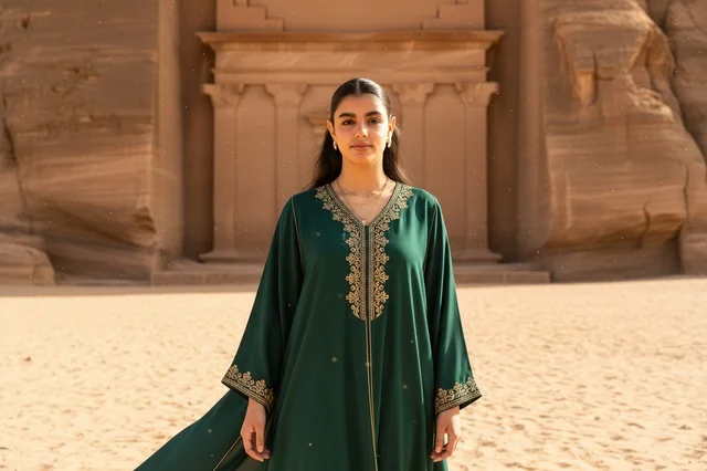 Saudi Woman in Traditional Dress at Hegra AlUla