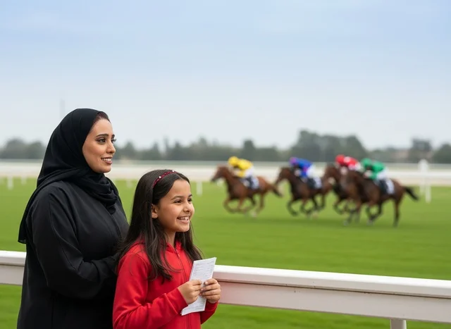 Saudi Woman and Daughter at Equestrian Horse Race