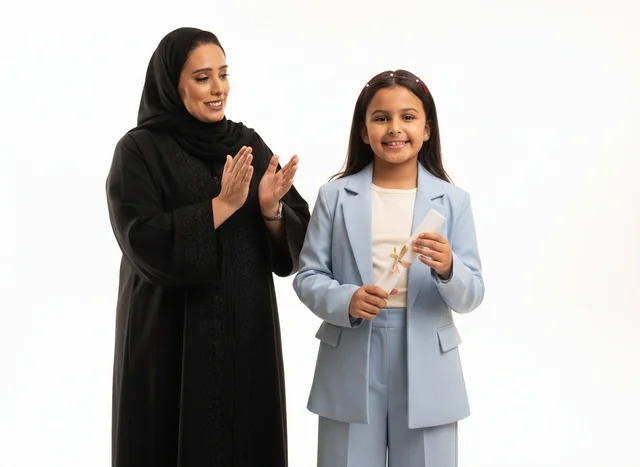 Emirati Mother and Daughter Celebrating Graduation