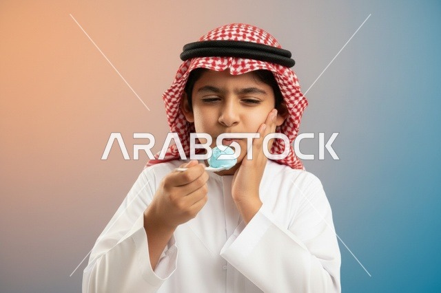 Saudi Boy With Tooth Sensitivity Eating Cold Ice Cream