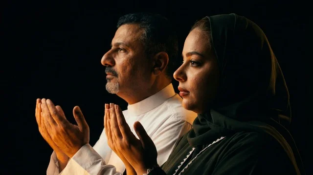 Saudi Man and Woman Praying Supplication Dua