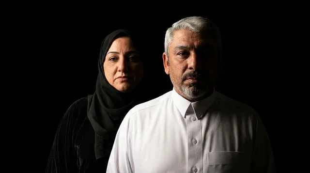 Saudi Man and Woman in Traditional Clothing