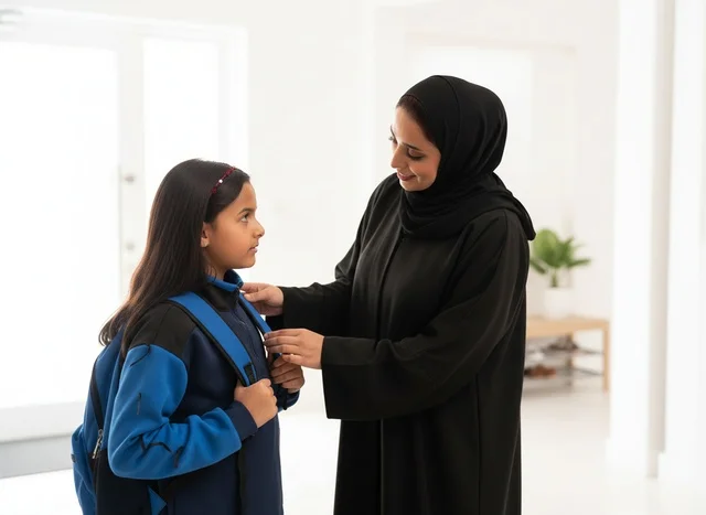 Emirati Mother and Daughter School Morning Routine