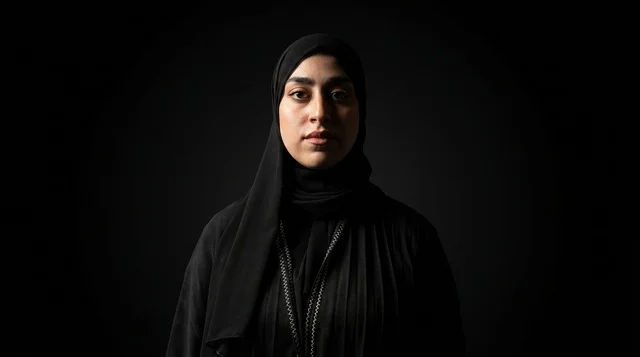 Saudi Woman in Black Hijab Portrait