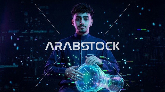 شاب سعودي يعزف على طبلة رقمية بأسلوب مستقبلي