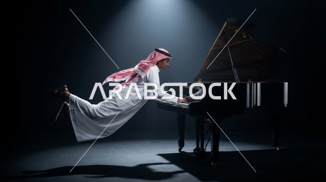 Saudi Man Levitating While Playing Grand Piano