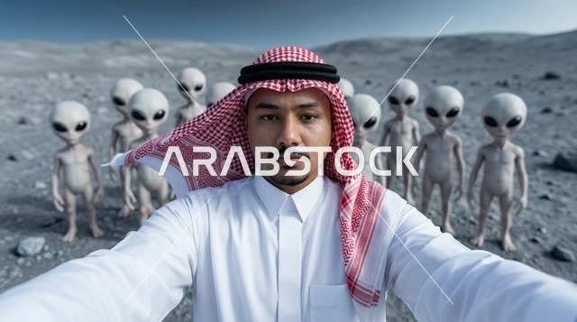 رجل سعودي يلتقط سيلفي مع فضائيين في الفضاء