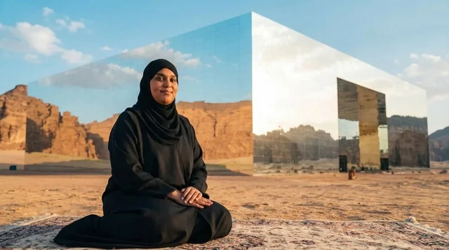 Saudi Woman at Maraya Concert Hall AlUla Desert