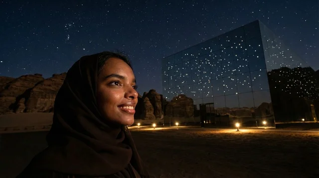 Saudi Woman at Maraya Concert Hall AlUla Night