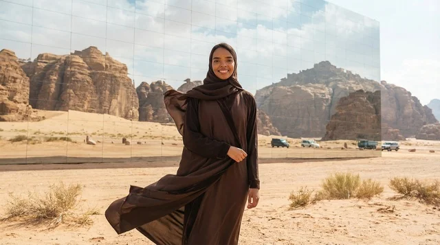 Saudi Woman at Maraya Concert Hall AlUla Desert