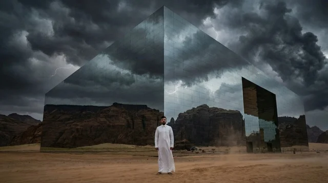 Saudi Man at Maraya Concert Hall AlUla Saudi Arabia