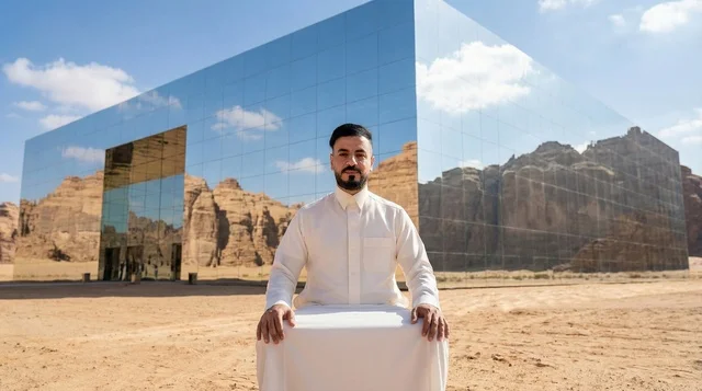 Saudi Man at Maraya Concert Hall AlUla Saudi Arabia