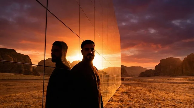 Saudi Men at Maraya AlUla Desert Sunset