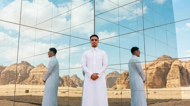Saudi Man at Maraya Mirrored Building AlUla