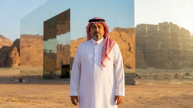 Saudi Man at Maraya Concert Hall Al-Ula Saudi Arabia