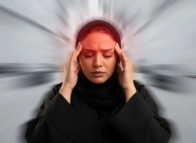 Saudi Woman Suffering from Severe Migraine Headache