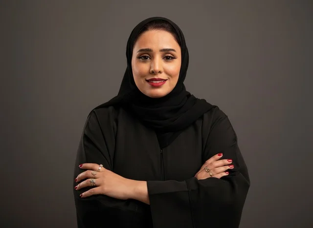 Arab Woman in Black Abaya Studio Portrait